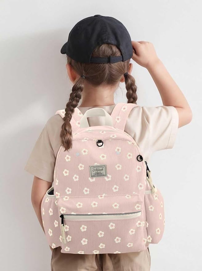 Corduroy Kids Backpack for Boys 6-10: Boys Girls Backpacks for Elementary Kindergarten 15” H Fit Folder