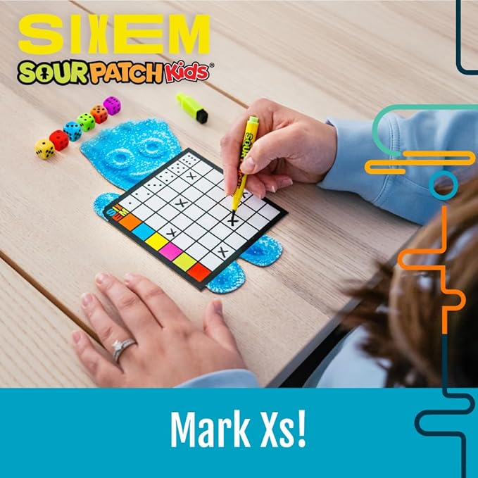 Hootenanny Games Sixem: Sour Patch Kids Dice Game | Speed, Strategy & Sabotage for Game Night | Perfect for Family Games | 2-5 Players, Ages 13+