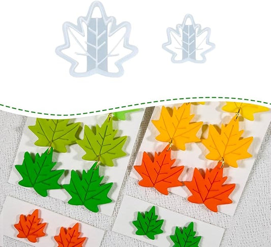 Polymer Clay Cutters Maple Leaf Set – 2PCS Fall Leaf Clay Earring Cutters for Polymer Clay Jewelry, Autumn Theme Clay Tools and Cutters for Earrings, Crafts and Seasonal DIY