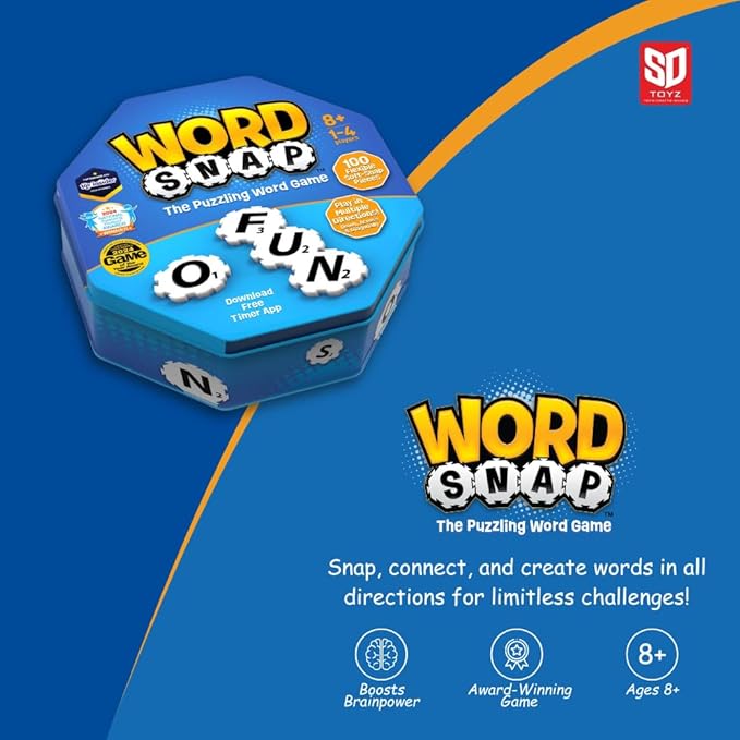 Word Strategy Game, Word Puzzle for Adults, Family, and Kids, Fun Game for Ages 8+, Travel Size, 1-4 Players