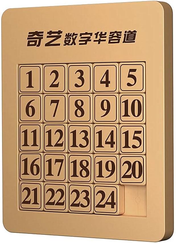 LiangCuber QY Toys 5x5 Klotski Puzzle Magnetic Sliding Number Puzzle ABS Brain Teasers Toy Tangram Jigsaw Intelligence (24-Digit Version)