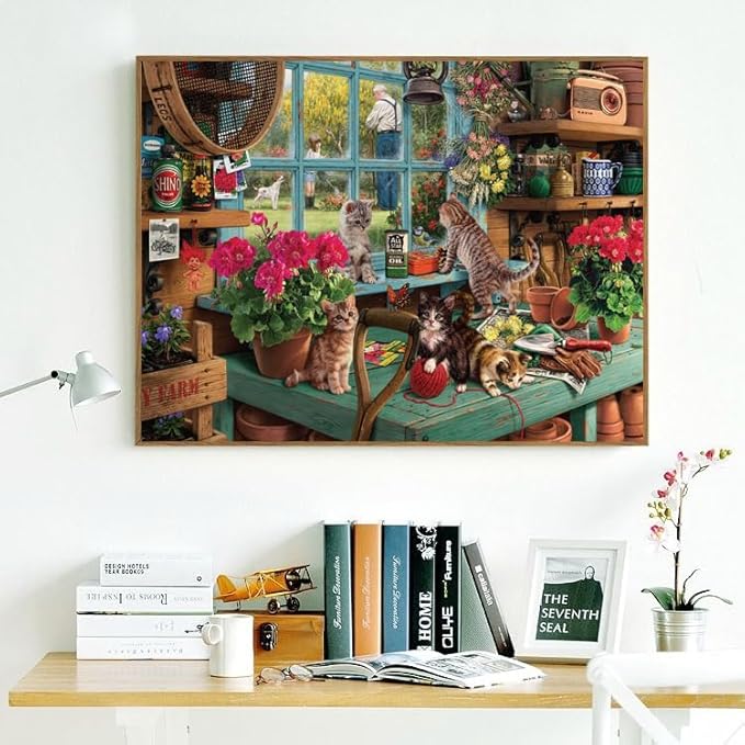 500 Piece Puzzles for Adults Naughty Cats 20.5 x 15 Inch 500 Piece Jigsaw Puzzles for Kids Adults Puzzles 500 Pieces for Adults Holiday Educational Challenge Toy