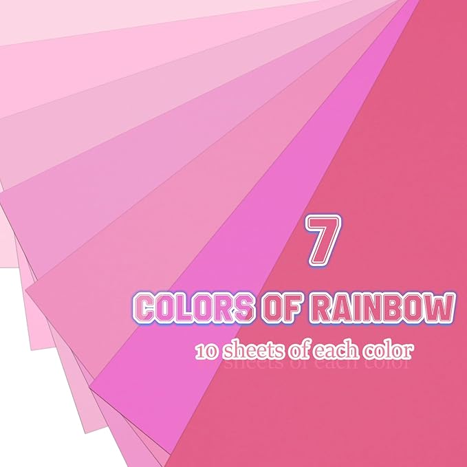 Construction Paper 8.5inx11in,70 Sheets,Set of 7 Colors 178GSM/65LB Heavyweight Construction Paper,Crafts,Arts,School Classroom Art Supplies Assorted Colors Bulk Paper