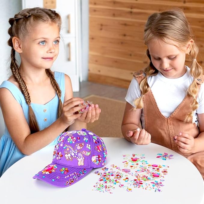 MUNDIDO Unicorn Craft Kit for Girls 5-12: Stickers, Glitter Gem Sun Hat & Baseball Cap | Birthday Gifts, Arts and Crafts Toys Gift for 6-10 Year Old Kids Girls | Crafts Gift for Boys Age 7-9 Year Old