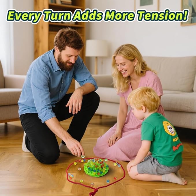 Marble Balancing Game for Kids and Adults&Wobble Balance Game-60 Colorful Marble Runs with Built-in Storage Base-1-4 Players