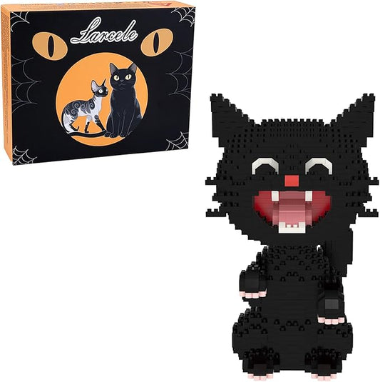 Larcele Micro Building Blocks Set, DIY Mini Building Toy Bricks for Age Over 12 Years, 1188 Pieces KLJM-05 (Black Cat 2)