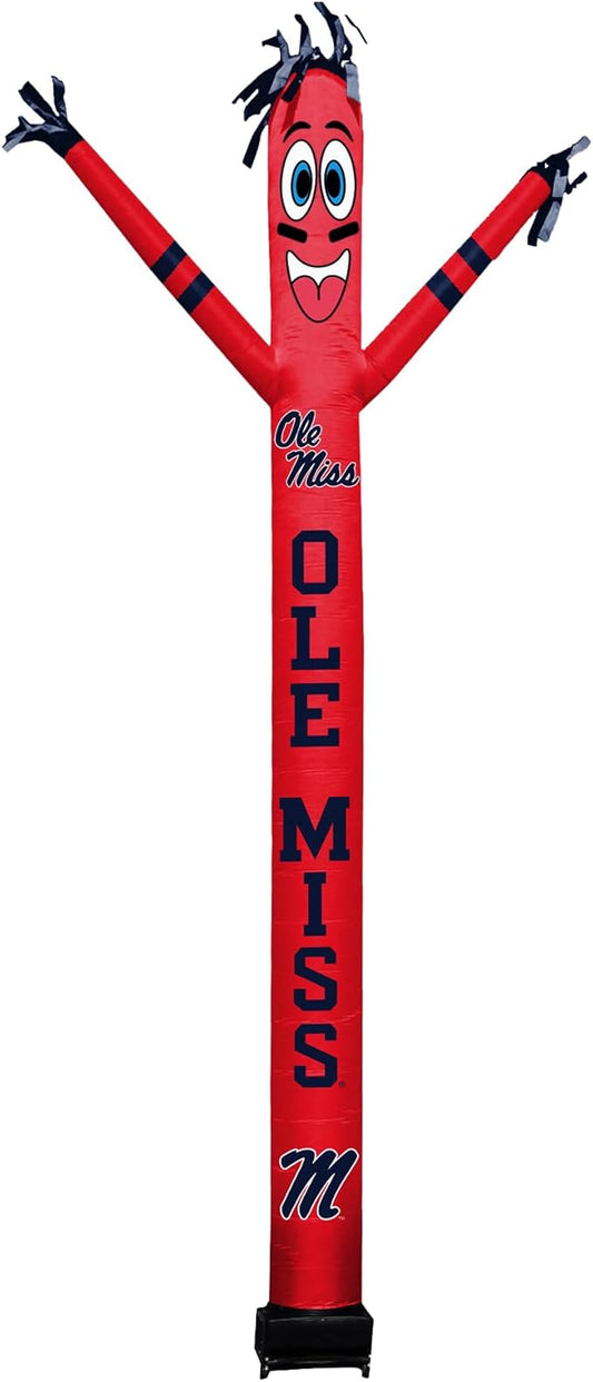 NCAA Mississippi Ole Miss Football Wacky Waving Inflatable Tube Guy with LED Lights & Built-in Blower - 6" x 36" x 96" Inflatable Tube Man Crazy Sports Fan Outdoor Party Decoration