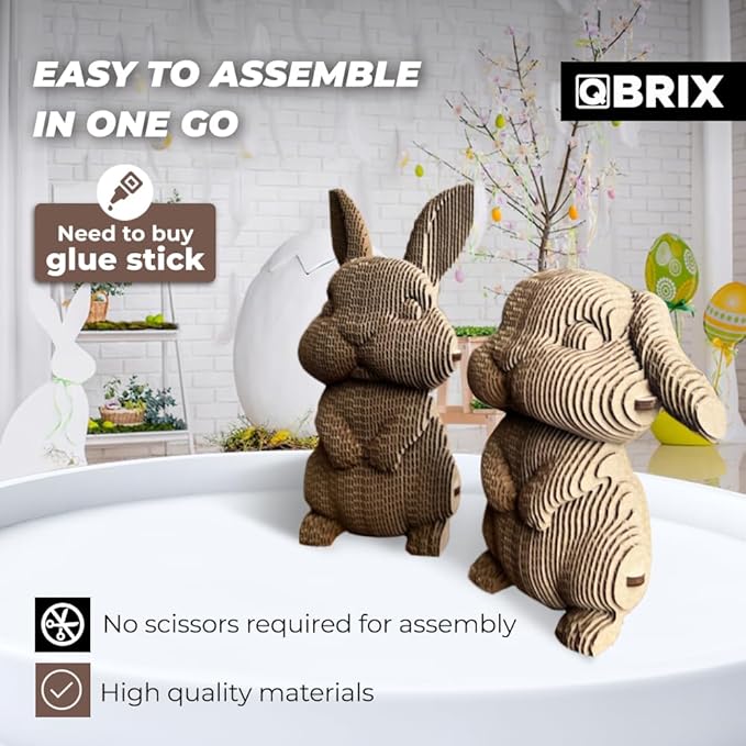 QBRIX Big-Eared Couple 3D Puzzles for Adults, 3D Model Kit for Teens, DIY Crafts for Home Decor, Original Gift for Boys&Girls