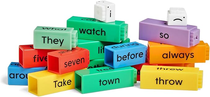 hand2mind Reading Rods Sentence Construction, Sentence Building for Kids, Parts of Speech Linking Cubes, Learn to Read Toys, Reading Tools for Kids, Science of Reading Manipulatives