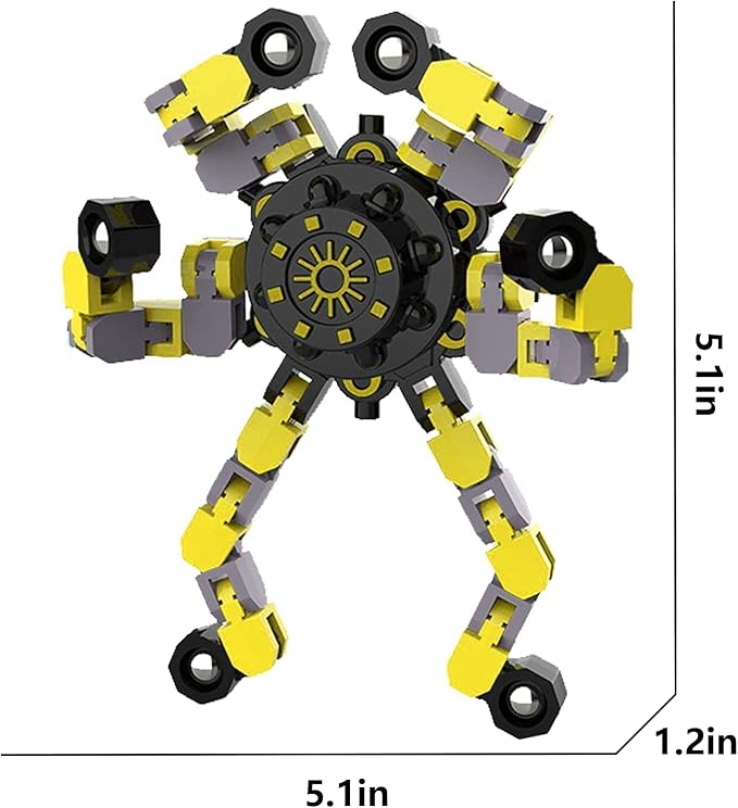 20 Pcs Fidget Spinners Toys for Kids & Adults, Deformable Robot Transformable Fingertip Spinner, Stress Relief Party Favor for Classroom Prizes, Christmas, Valentine’s Day Gift, Goodie Bag Fillers