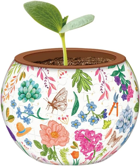 PieceRelax 3D Puzzle Planter 80 Pieces - Flower Pot - Little Garden, Home Decor Flower Pots for Indoor Cactus, Succulents Pots [K1116]
