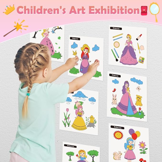 Paint with Water Books for Kid,Princess Coloring Book with Watercolor Paint Set Kids,Travel Coloring Kit，Arts and Crafts Suitable for Birthday