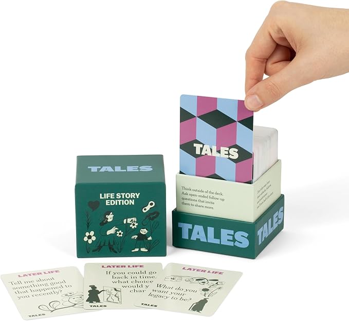 TALES 150 Life Story Interview Kit Cards, Conversation Cards for Families, Parents, Grandparents, Adults, Game Night, Road Trips, Dinner Table, Getting to Know You (New Edition)