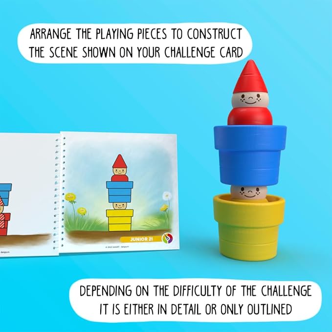 SmartGames Gnome Sweet Gnome Wooden Deduction Game for Ages 3-7 with 48 Challenges