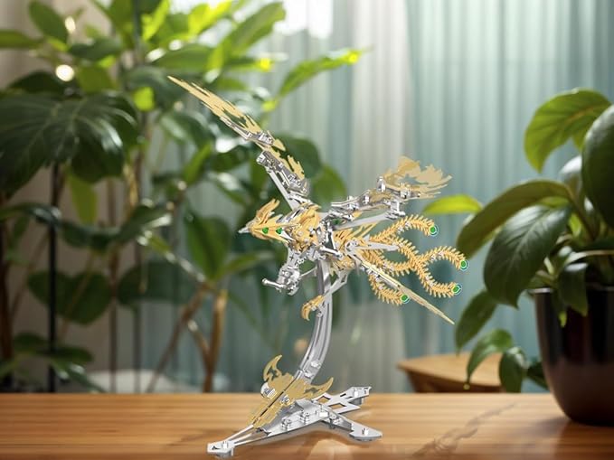 Epic Legend Metal 3D Puzzle for Adults -Rising Phoenix Rise from The Ashes: The Eternal Phoenix Metal Puzzle I Inspired by The Spirit of rebuilding of Arizona(Gold)