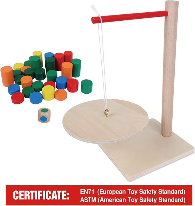 GOTHINK Wooden Balancing Pendulum Game, 42PCS Montessori Balancing Toys for Kids and Adults, Interactive Educational Toy for Children's Gift, Perfect for Parties & Travel