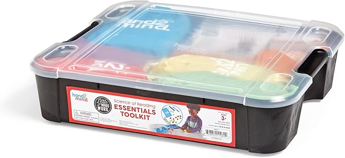 hand2mind Little Minds at Work Science of Reading Essentials Toolkit by Tara West, Decodable Reading Manipulatives, Elkonin Boxes, Letter Sounds, Phonemic Awareness, Preschool Learning (Set of 6)