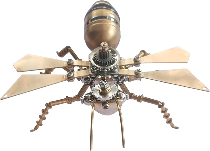 Steampunk Metal Insect Steampunk Bug Mechanical Steampunk Sculpture Steampunk mMechanical Insect Clockwork 3D Steampunk Metal Puzzle, Mechanical Insects Model (Flying Ants)