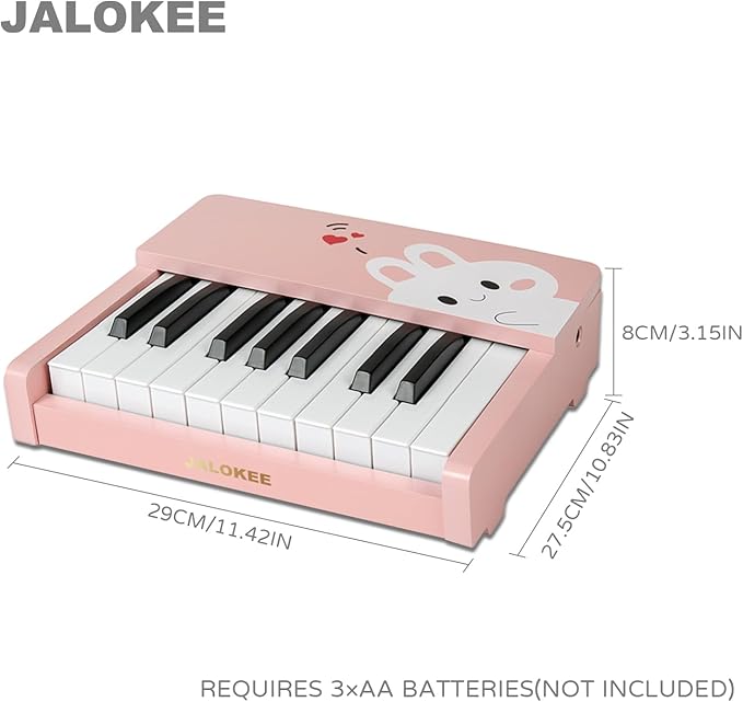 Kids Piano Keyboard, 18 Keys Digital Piano for Kids, Mini Music Educational Instrument Toy, Wood Toy for Toddlers Girls Boys (Pink)