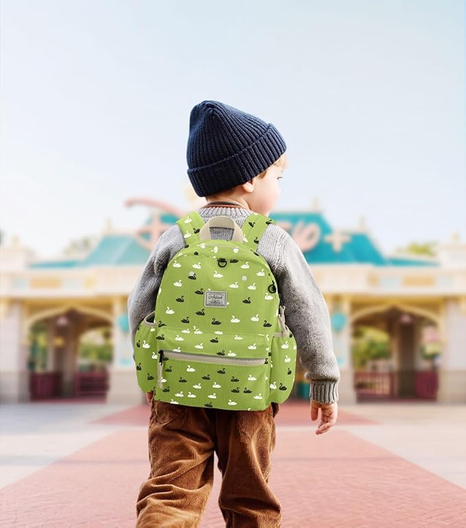 Corduroy Toddler Backpack for Boys 2-5: Preschool Backpack for Girls - Cute Kids Backpack 13.5" H Fit Folder