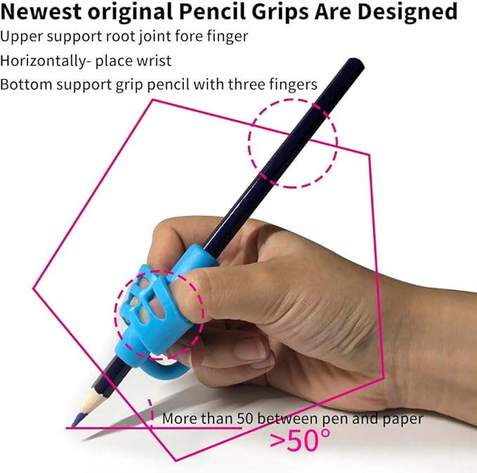 KOABBIT - Pencil Grips/Holder for Kids Handwriting, Toddlers/Preschool 2-4 Year learning to Write, Writing aid Grip for Children's Training Pencils, 3 PACK