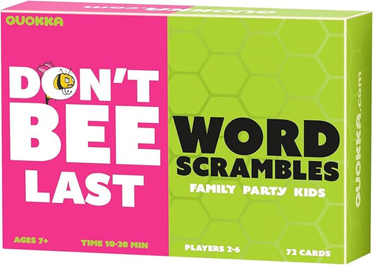 QUOKKA Family Word Games for Adults and Kids - Guess-in-Seconds Fun Spelling Slap Card Game for 2-6 Players - Hilarious Board Game for Family Night Ages 7+ to Make Your Brain Go Bananas