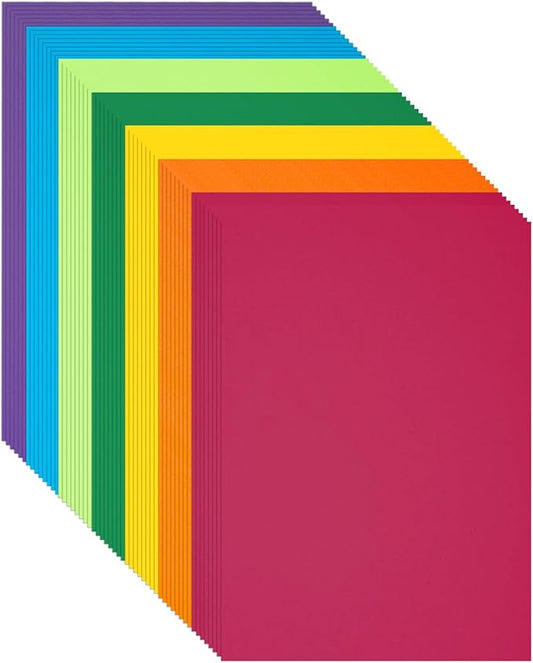 Construction Paper 8.5inx11in,70 Sheets,Set of 7 Colors Classic Rainbow 178GSM/65LB Heavyweight Construction Paper,Crafts,Arts,School Classroom Art Supplies Assorted Colors Bulk Paper