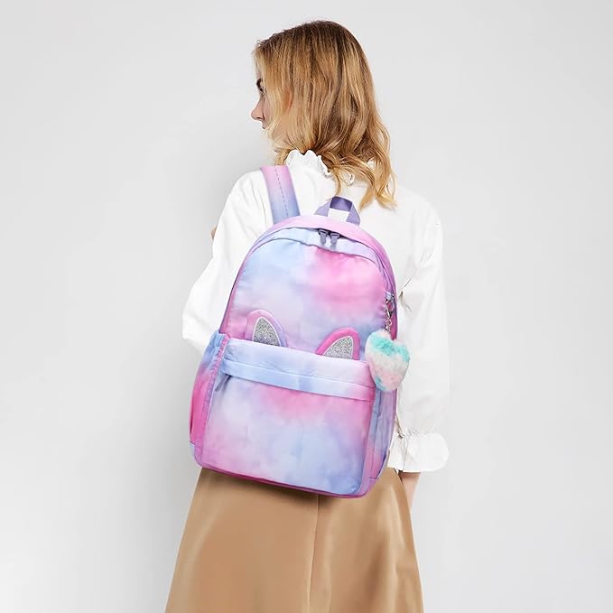 SUN EIGHT Lightweight Backpack for Girls Kids Elementary Bookbag Waterproof Large Space School Backpacks for Teens for Travel and School Ages 6+ Years old Casual Backpack