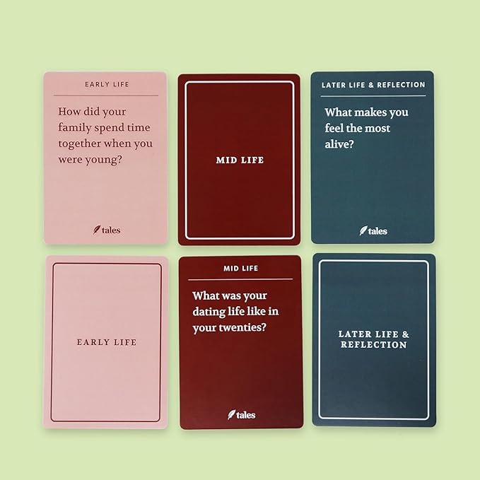 TALES Life Story Interview Kit – Classic Edition (Original Packaging) – Conversation Cards for Families, Parents, Adults – Game Night, Road Trips, Dinner Table, Getting to Know You