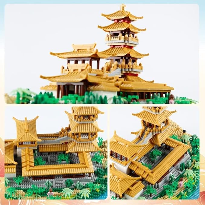 Chinese Architecture Micro Building Blocks Crescent Moon Spring Collection Model for Display for Adults Decorative Creative Toy Present for Age of 14+ 3350 PCS