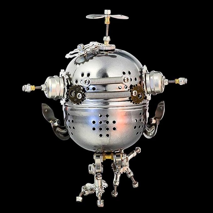 3D Metal Puzzle Kits - 110+PCS DIY Mechanical Steampunk Owl Egg Assembly Model, Creative Desktop Ornament for Adults & Teens