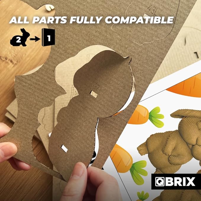 QBRIX Big-Eared Couple 3D Puzzles for Adults, 3D Model Kit for Teens, DIY Crafts for Home Decor, Original Gift for Boys&Girls