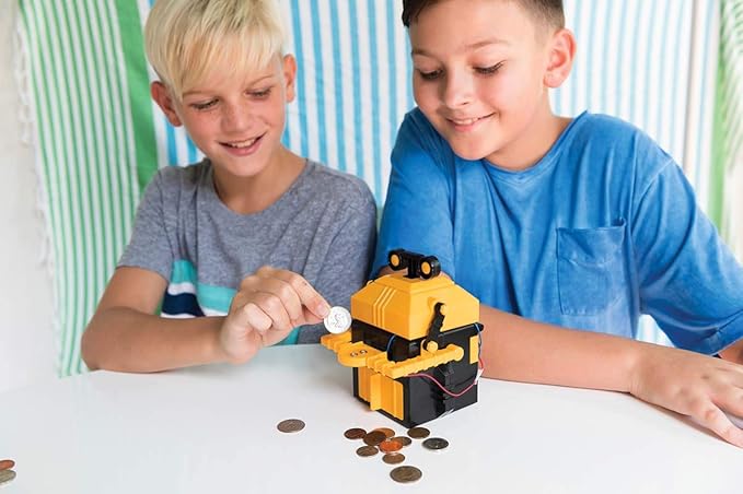 KidzRobotix - Money Bank Robot - Build a Piggy Bank for Kids Robot, Inspire STEM Learning, Boost Creativity, and Teach Financial Responsibility with Our Fun DIY Coin Bank Kit for Kids Aged 8 and Up!