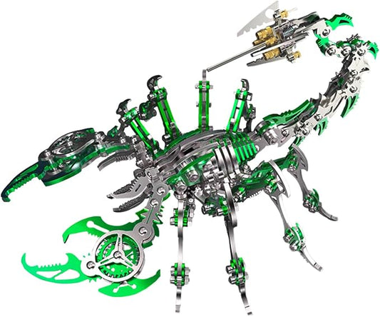 3D Metal Model Kits,3D Metal Puzzle for Adults Mechanical Scorpion King Green Steel Warcraft Collection DIY Animal Brain Teasers Simple 3D Puzzles for Adults.