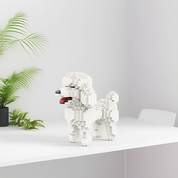 Larcele Mini Building Blocks Animal Set, DIY Micro 3D Building Toy Bricks,790 Pieces KLJM-05(Teddy in White)