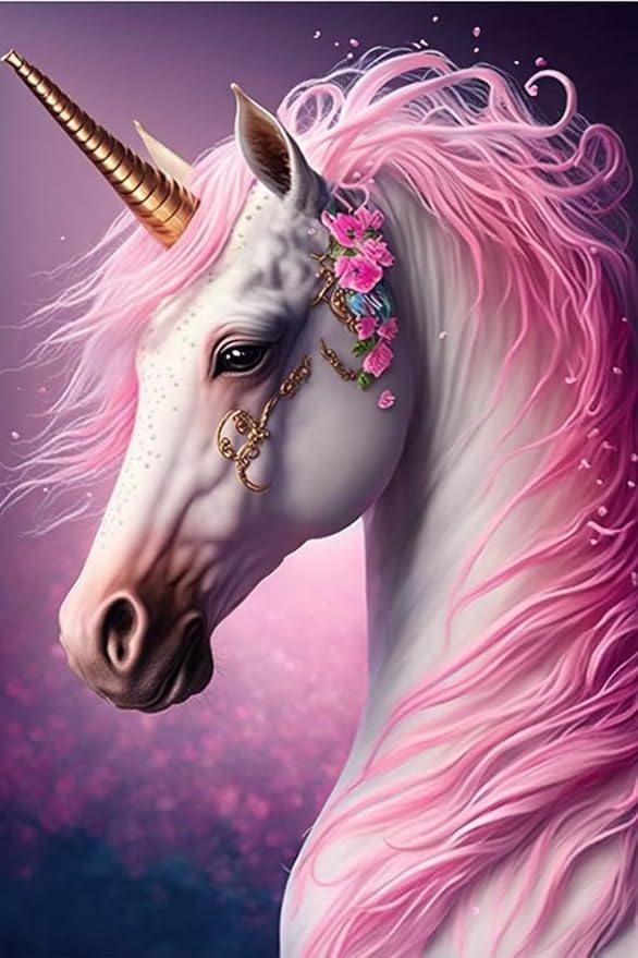 Pink Unicorn Horse 500 Pieces Puzzles - Fantasy Animal Jigsaw Puzzle for Beginners, Each Piece is Unique, Best Gifts for Family