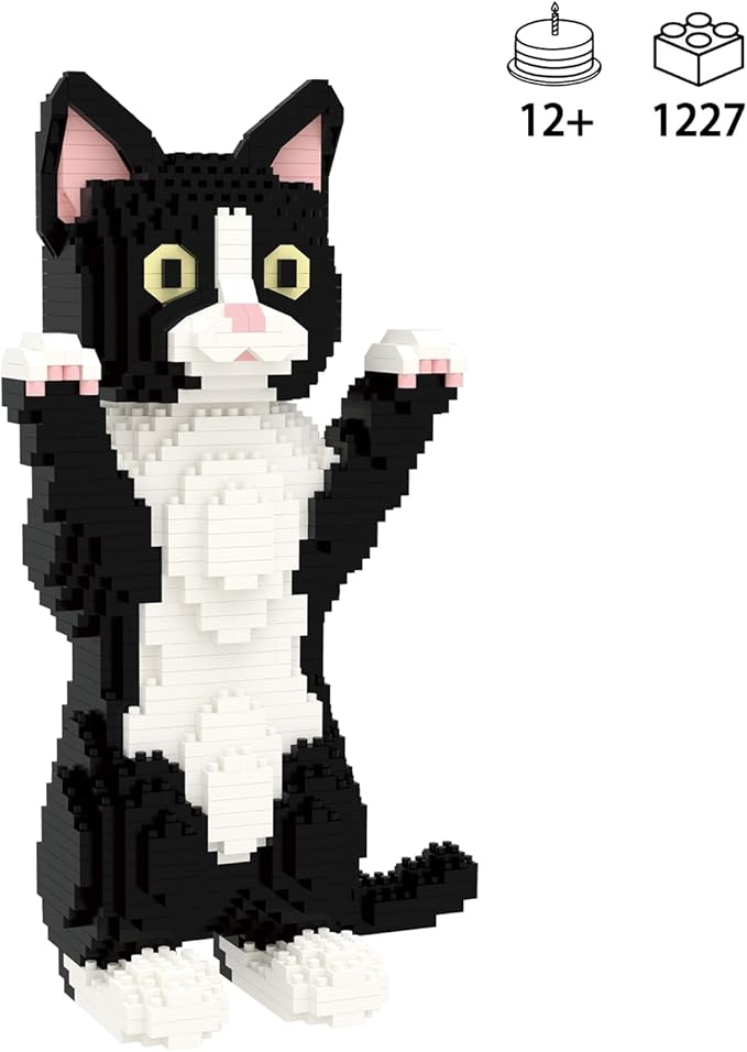 Larcele Micro Building Blocks Set, DIY Mini Building Toy Bricks for Age Over 12 Years, 1227 Pieces KLJM-05 (Devon Rex Cat)