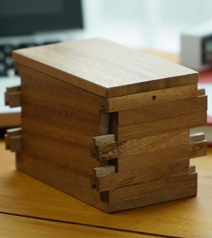 BSIRI Jigsaw Safe Box- Secret Box Brain Teaser Wooden Puzzle Boxes with Hidden Compartments. Ideal Mystery Jewelry, 3D Puzzle Lock Box, Gift Card, and Money Puzzle Box