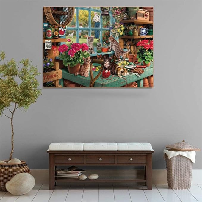 500 Piece Puzzles for Adults Naughty Cats 20.5 x 15 Inch 500 Piece Jigsaw Puzzles for Kids Adults Puzzles 500 Pieces for Adults Holiday Educational Challenge Toy