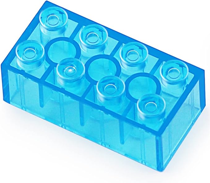 Feleph 320 Pieces Transparent Medium Blue 2x4 Bricks Parts Building kit Creative Play Set Blocks Classic Toy Accessories Compatible with 3001 Major Brands (Trans Medium Blue)
