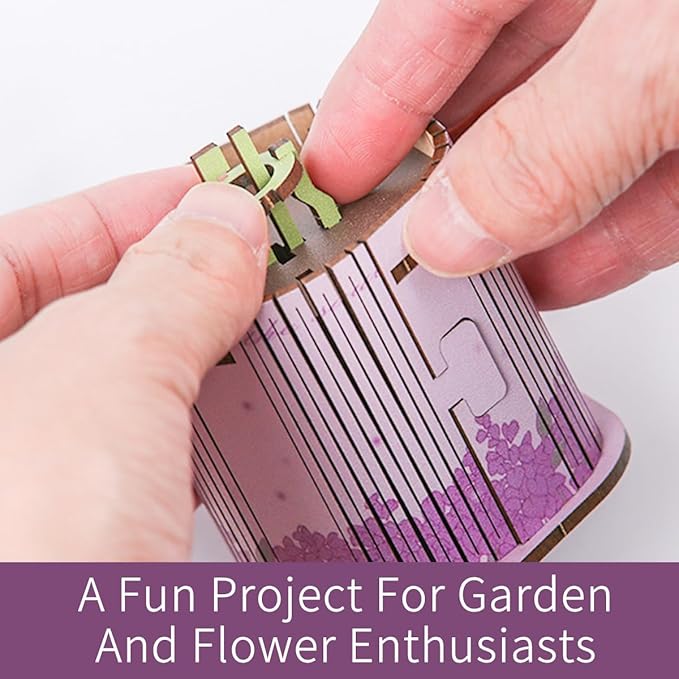 Insgen 3D Wooden Flower Puzzle for Adults, 3 Flowers Bouquet Building Sets, Wooden Flower Kit DIY Botanical Art Craft Model Kit Home Décor for Lovers Nature Enthusiasts