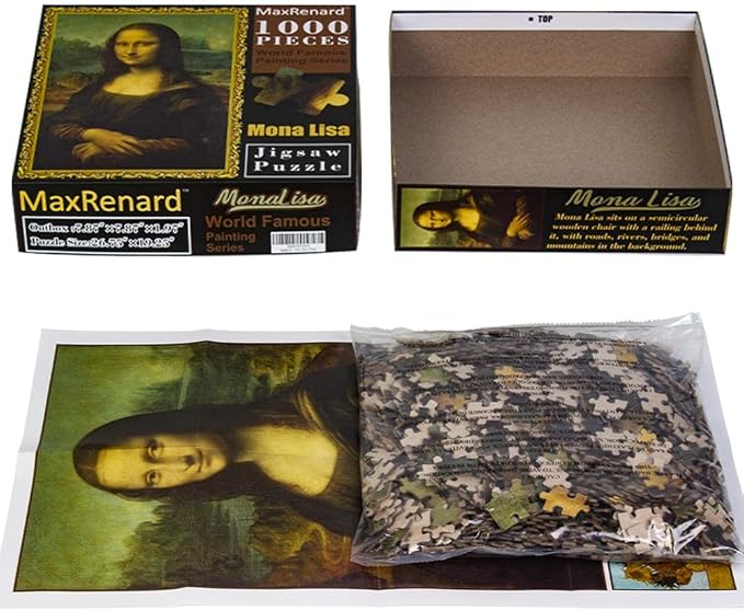 MaxRenard Game 1000 Pieces Jigsaw Puzzle Fine Art Collection Toy Leonardo Da Vinci Mona Lisa