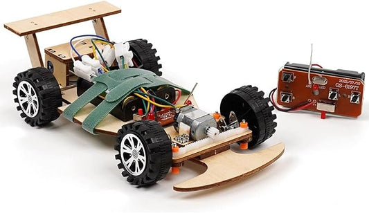 Pica Toys Wooden Wireless Remote Control F1 Racing Car Science Kit to Build (Green), STEM Project for Kids Aged 9 10 11 12 13, Science Building Kit Gift for Boys and Girls