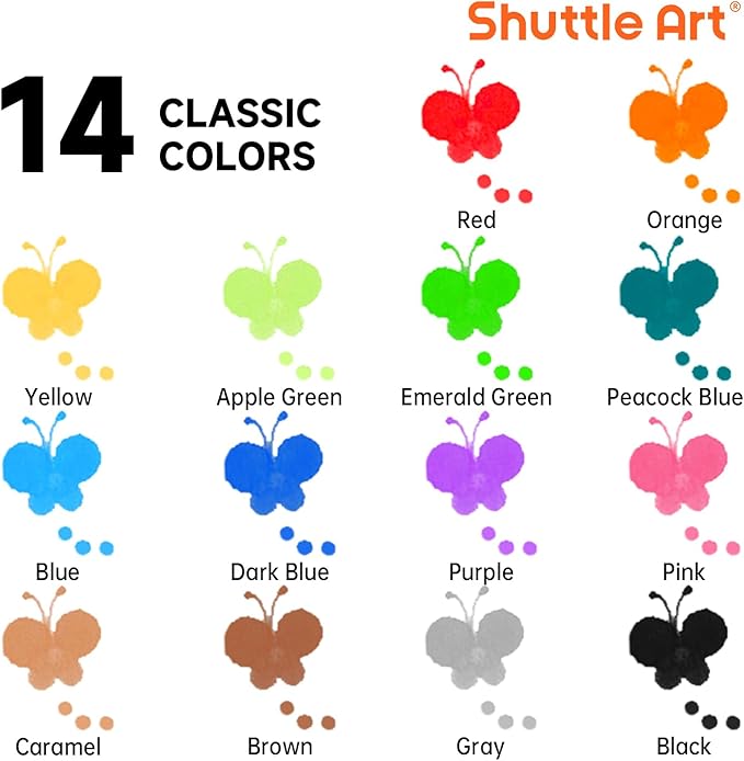 Shuttle Art Dot Markers, 14 Colors Bingo Daubers with 20 Unique Patterns of Dot Book for Toddler Art Activities, Non-Toxic Washable Coloring Markers for Preschool Kids Learning