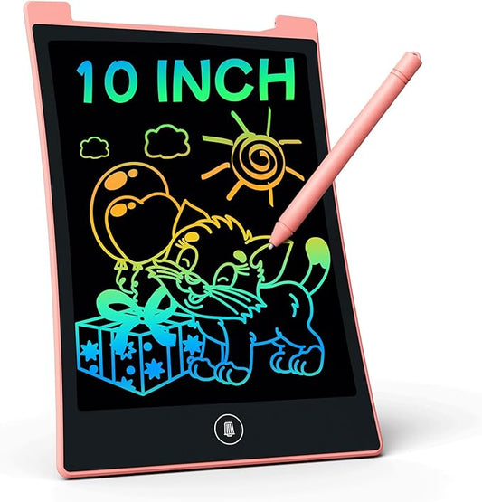 KOKODI Toys for 3 4 5 6 Years Old Girls, 10 Inch Reusable Colorful LCD Writing Tablet Doodle Board Drawing Pad for Kids, Learning Educational Birthday Stocking Stuffer Christmas Gifts