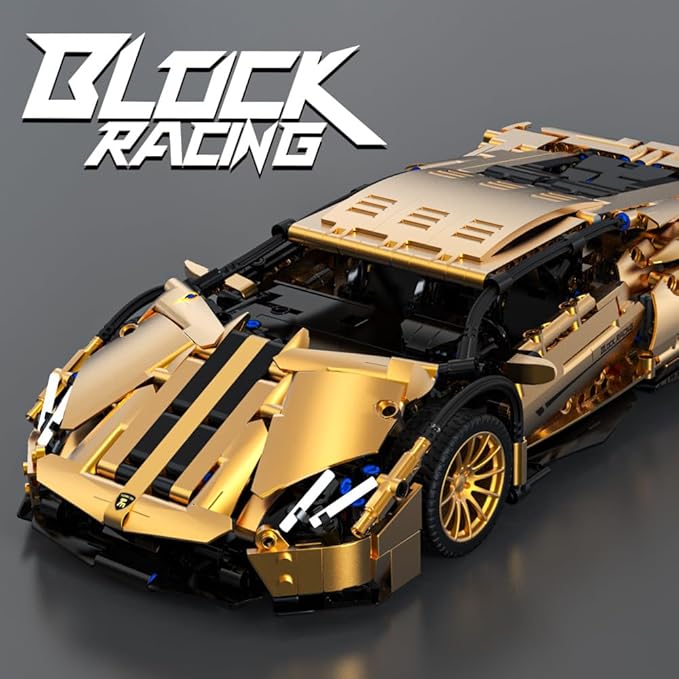 RiceBlock Sports Car Building Blocks Toys Boys or Adults Kits，1:14 MOC Building Set Raceing Car Model,Super Cars for Boys Age 12+ and Adult，1309 Pieces