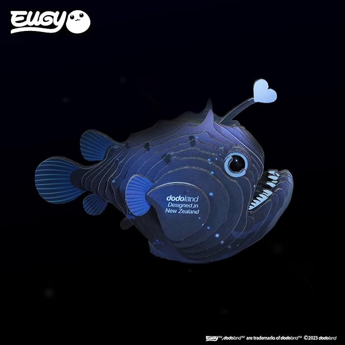 Eugy Anglerfish 3D Puzzle - 29 Piece Eco-Friendly Educational Toy Puzzle for Boys, Girls & Kids Ages 6+
