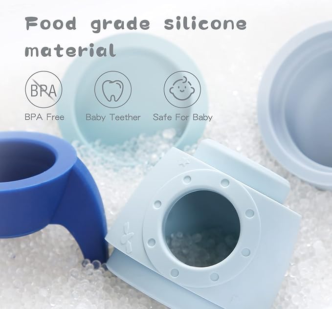 Silicone Rocket Stacking Toy - Space Rocket Toy - Baby Teething Toys -Early Learning Stacking Tower Educational Learning Stacking Toys Nesting Toy for Early Educational for Infants (Blue)