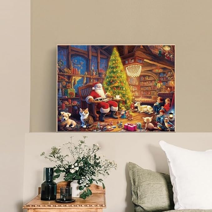 500 Piece Puzzles for Adults Santa Claus Family 20.5 x 15 Inch 500 Piece Jigsaw Puzzles for Adults Christmas Puzzles 500 Pieces for Adult Holiday Educational Challenge Toy