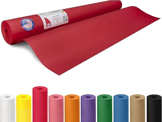 Red Kraft Paper Roll 36" x 2160" (180 feet) - USA-Made Craft Paper Roll 45 lb Thickness for Art - Red Wrapping Paper for Gift Wrapping & Moving - High-Density Roll for School by IDL Packaging